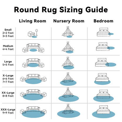 OLANLY Slate Blue Round Rugs for Bedroom - Machine Washable, 2 ft Circle Area Rugs for Living Room, Soft and Fluffy Shaggy Carpet for Teen Girl and Boys, Nursery Rooms, Dorms, Home Decor Aesthetic