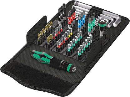 Wera 5057460001 | Kk 100 52-Piece Metric Compact Tool Pouch Set for Easy Organization