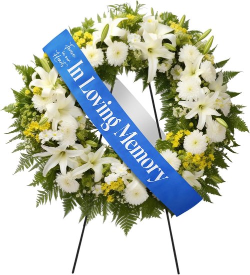 Fanfanwin Funeral Sash - Memorial Ribbon for Casket or Wreath | 58x4'' Blue, Celebrate Life