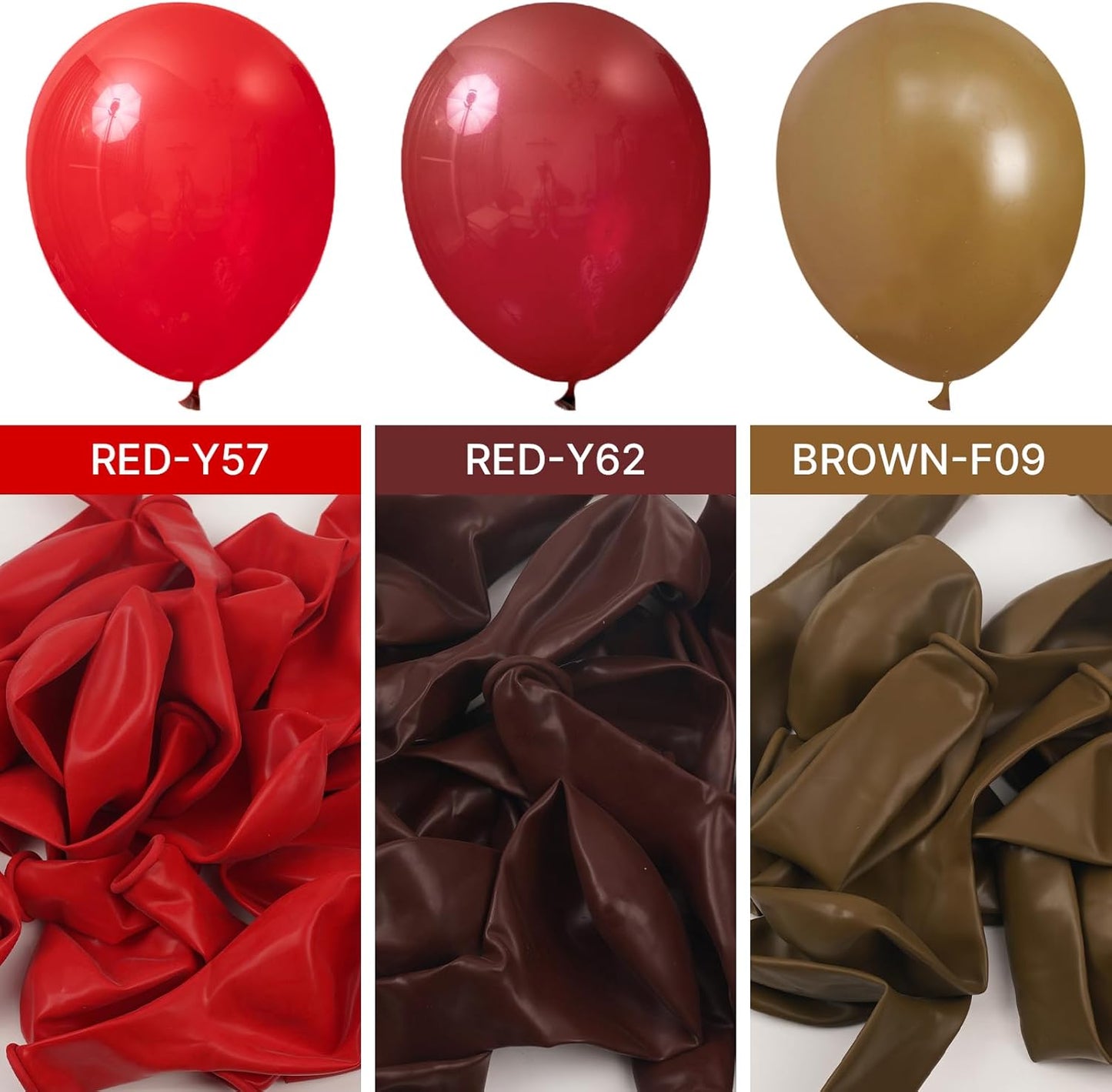 PartyWoo Burgundy Balloons - 155-Piece Dark Chestnut Red Balloon Arch Kit | Various Sizes for Celebrations