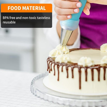 ALLTOP Piping Bags and Tips Set | Ultimate Cake Decorating Kit with 100 Disposable Bags & 12 Frosting Tips
