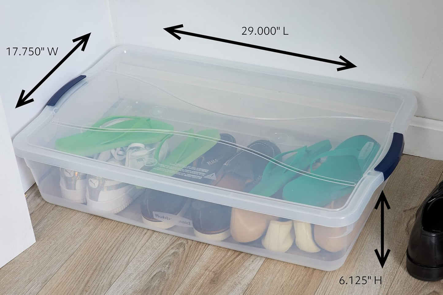 Rubbermaid Cleverstore 42 Quart Clear Stackable Storage Bins with Lids - 4 Pack for Garage & Closet