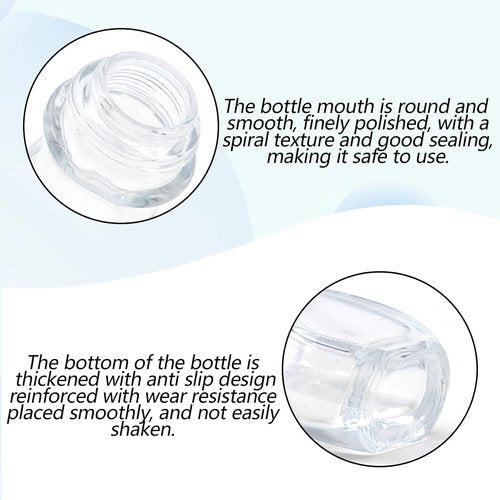 Empty Glass Roller Bottles 2 Pcs Black Clear Empty Glass Essential Oil Roller Bottles Empty Refillable Roll on Glass Bottles with Refillable Containers Tools and Accessories (30ML)