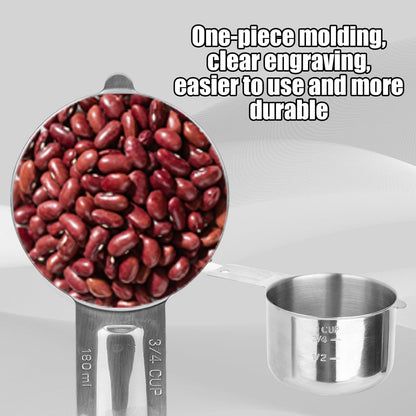 Skiennix Stainless Steel Measuring Cups - 3/4 Cup Set for Cooking & Baking | Dual Metric & US Measurements