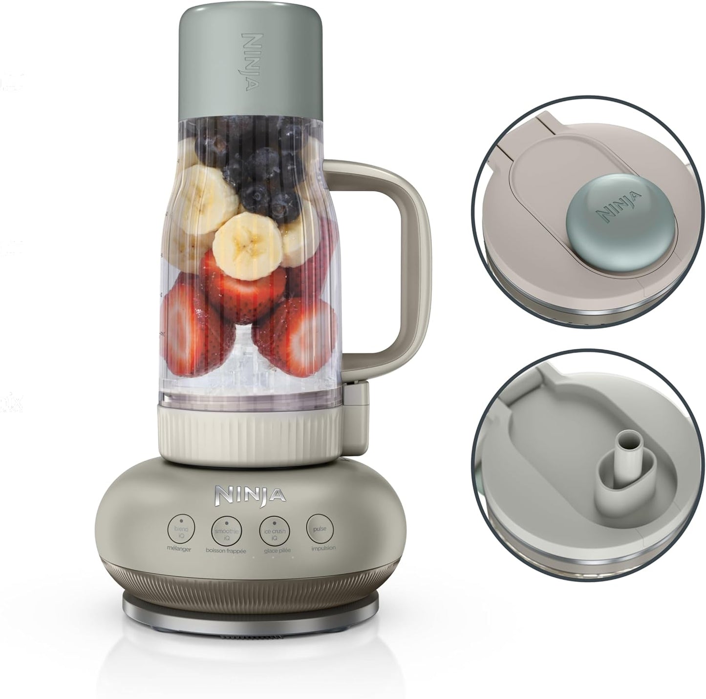 Ninja Blendboss™ Personal Blender - Smoothies & Frozen Drinks | 26oz Travel Tumbler with Leak-Proof Lid & Auto-iQ Technology | Stone Mint