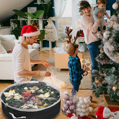 Primode Wreath Storage Bag 30" - Durable 600D Oxford Container with Clear Window for Easy Holiday Storage