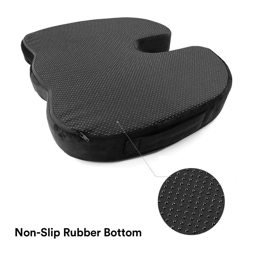 SnugPad -Upgraded Memory Foam Seat Cushion, for Sciatica, Back, Hip, and Tailbone Pain Relief, Firm Comfortable, Support for Office Chair, Wheelchair,Car. Nonslip Orthopedic Memory Foam Coccyx Cushion