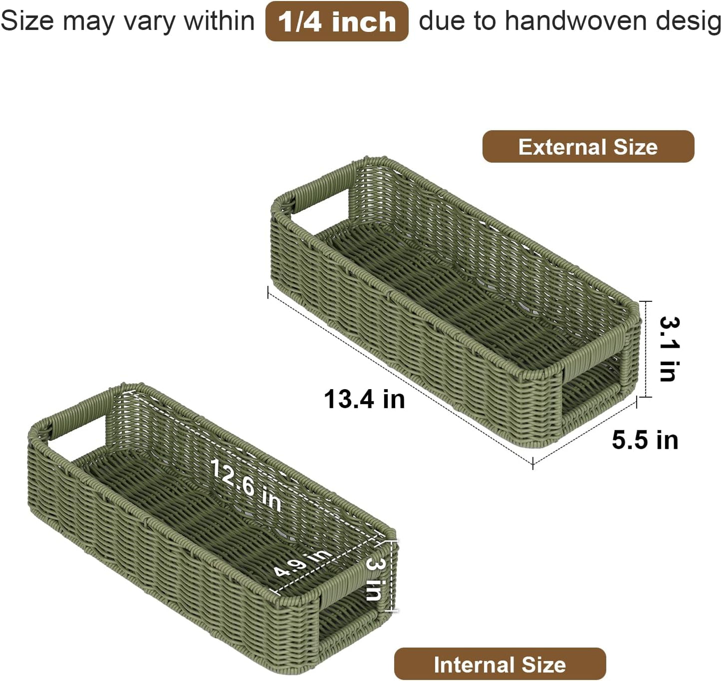 Regine Switzerland Wicker Storage Basket - Green Decorative Bin for Countertops & Shelves | Waterproof Toilet Paper Holder