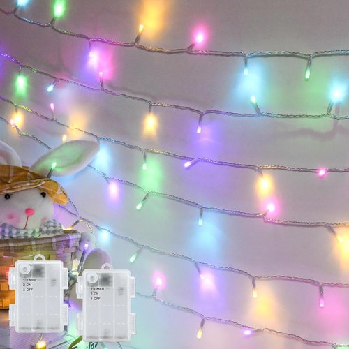 Cshare Easter String Lights - Battery Operated 30 LED Fairy Lights | 9.8ft Pastel Decor with Timer for Indoor & Outdoor Parties