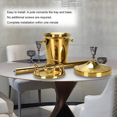 Champagne Ice Bucket with Stand Stainless Steel Wine Bucket on Stand Ice Cube Chiller Container Standing Ice Bucket for Party Wedding Beer Ktv BBQ Club Bar