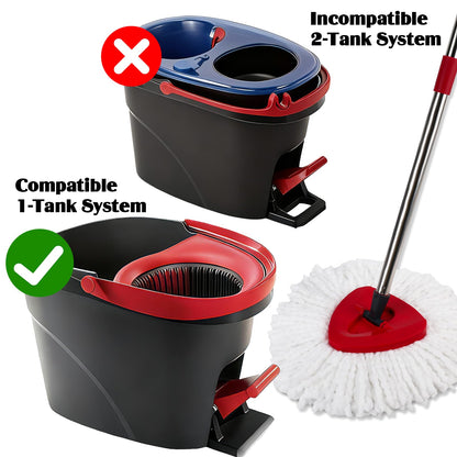 Spin Mop Replacement Set for O-Ceda EasyWring 1-Tank System, 16 Microfiber Spin Mops Refills,1 Scrubber Head,1 Triangle Spin Base,and(31-63in) Adjustable Handle Set Combo