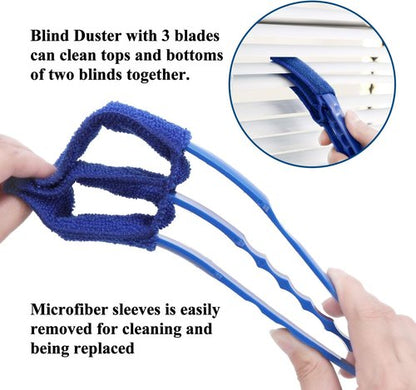 Hiware Window Blind Cleaner Duster Brush - 5 Microfiber Sleeves for Effective Dust Removal | Ideal for Shutters & Air Conditioners