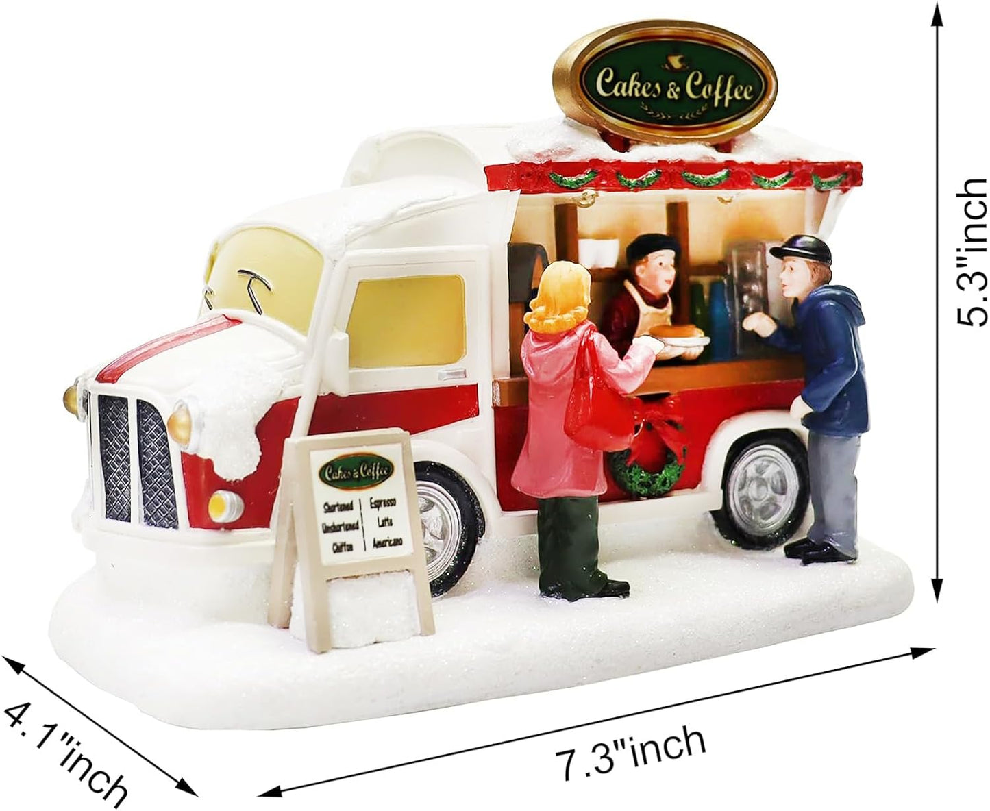 Moments In Time Christmas Village - Lighted LED Food Truck Scene | Hand-Painted Holiday Tabletop Décor