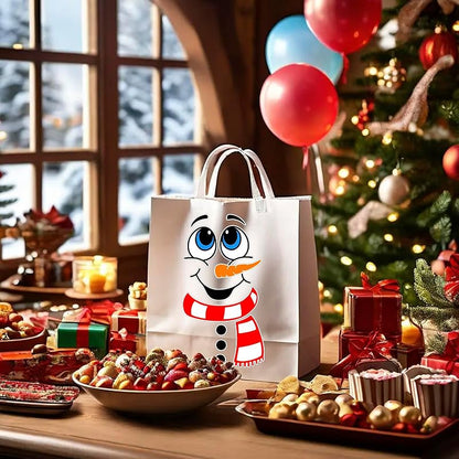 48 Pcs Snowman Face Stickers for Crafts Christmas Decorations - Waterproof Holiday Decals