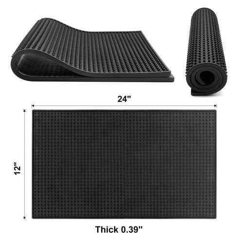 2 Pack Large Bar Mat for Countertop 12X24'', Thicker Rubber Coffee Bar Mat, Dish Drying Mat, Kitchen Mat for Countertop, Non-slip and Easy to Clean