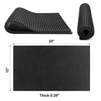 2 Pack Large Bar Mat for Countertop 12X24'', Thicker Rubber Coffee Bar Mat, Dish Drying Mat, Kitchen Mat for Countertop, Non-slip and Easy to Clean