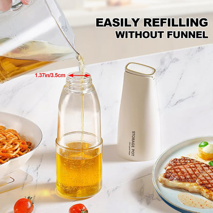YARRAMATE Olive Oil Dispenser - Large Capacity 500ml Glass Drizzler | Leak-Proof & Non-Drip Design
