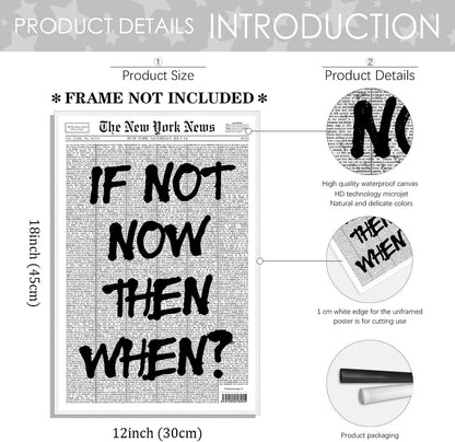 Positive Affirming Quotes Poster - Black and White Retro Wall Art for Bedroom | 24x36 Inch Unframed