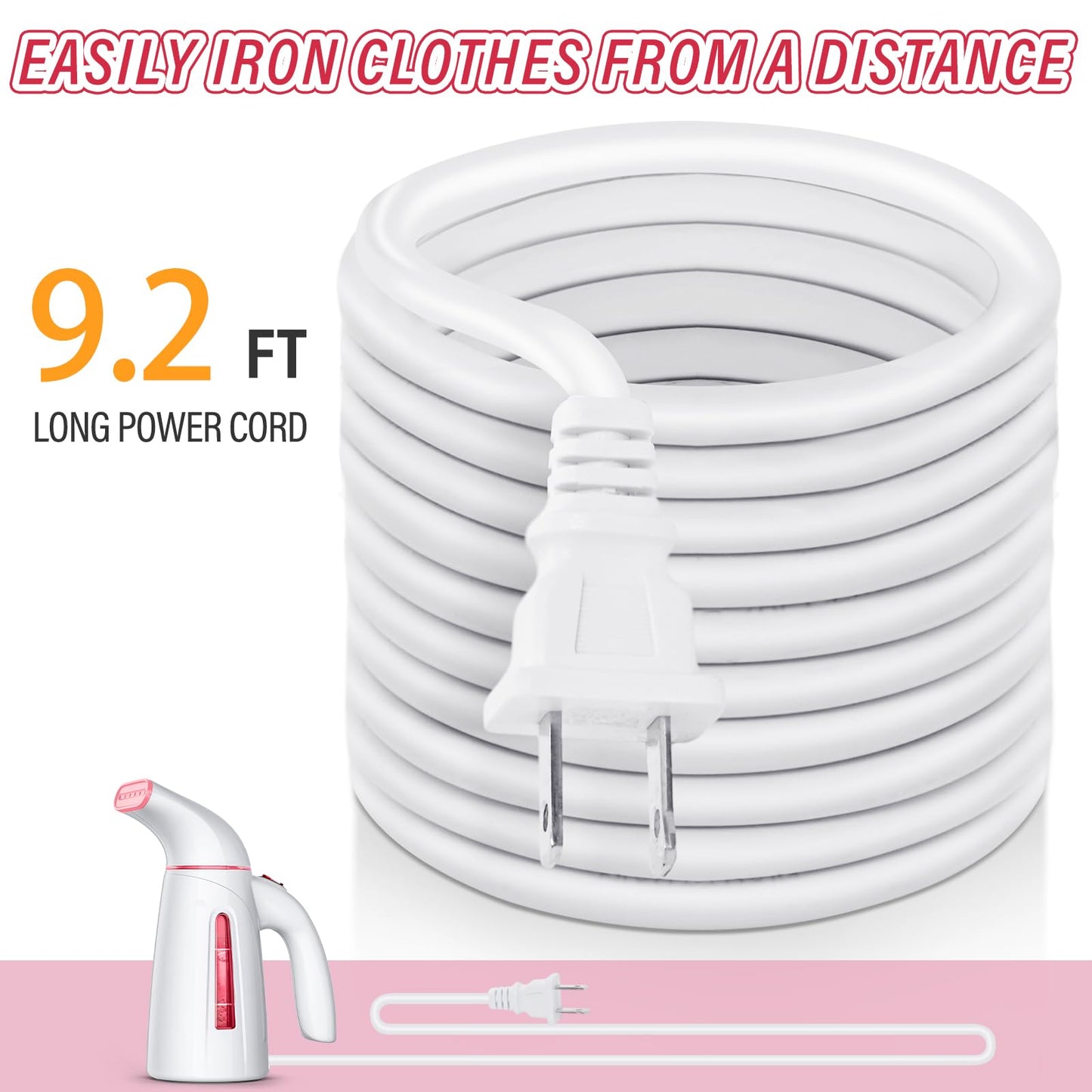 OGHom Steamer for Clothes,Portable Handheld Travel Steamer,300ml Large Capacity,950W,30 Second Fast Heat Up Garment Steamer (Pink)