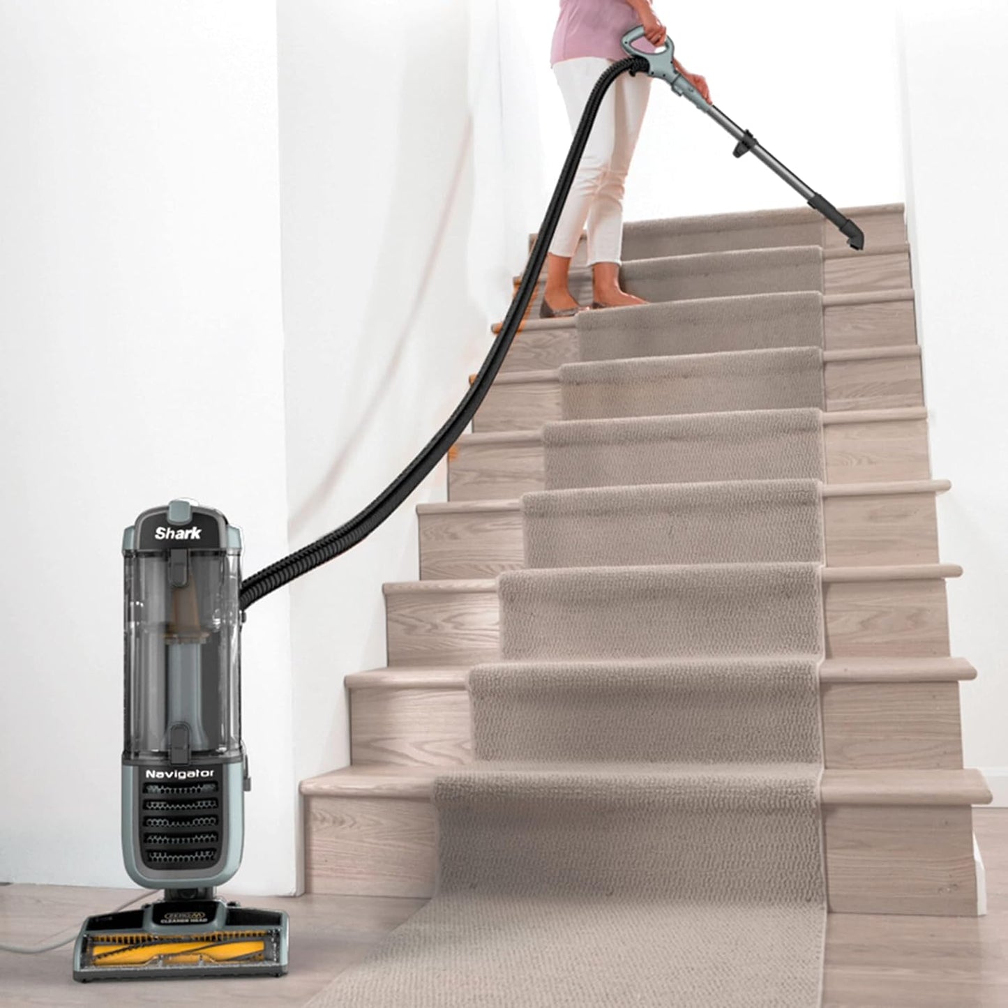 Shark ZU62 Navigator Zero-M Pet Pro Upright Vacuum - Self-Cleaning Brushroll, Pewter Grey Metallic