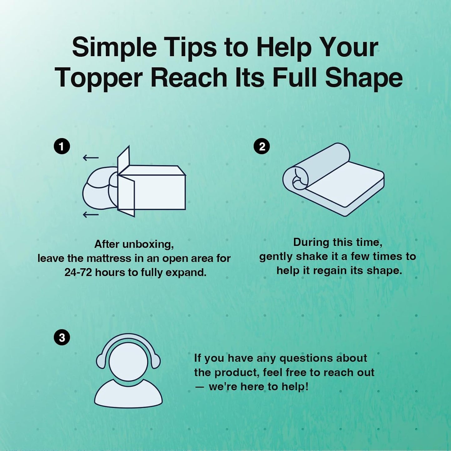 Novilla Queen Memory Foam Mattress Topper - 3 Inch Cooling Gel Infused for Ultimate Comfort | Ventilated Pressure Relief