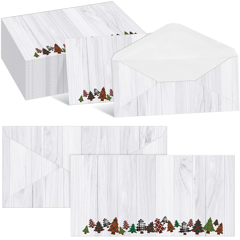 Rustic Gersoniel 160 Envelopes #10 - 9.45 x 4.13 in Christmas Winter Mailing, Peel & Seal