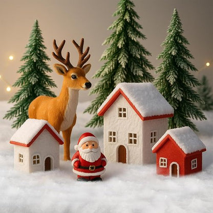 Christmas Fake Snow Blanket - 5 Pack Thick Fluffy 3x8 FT White Artificial Snow for Winter Decor