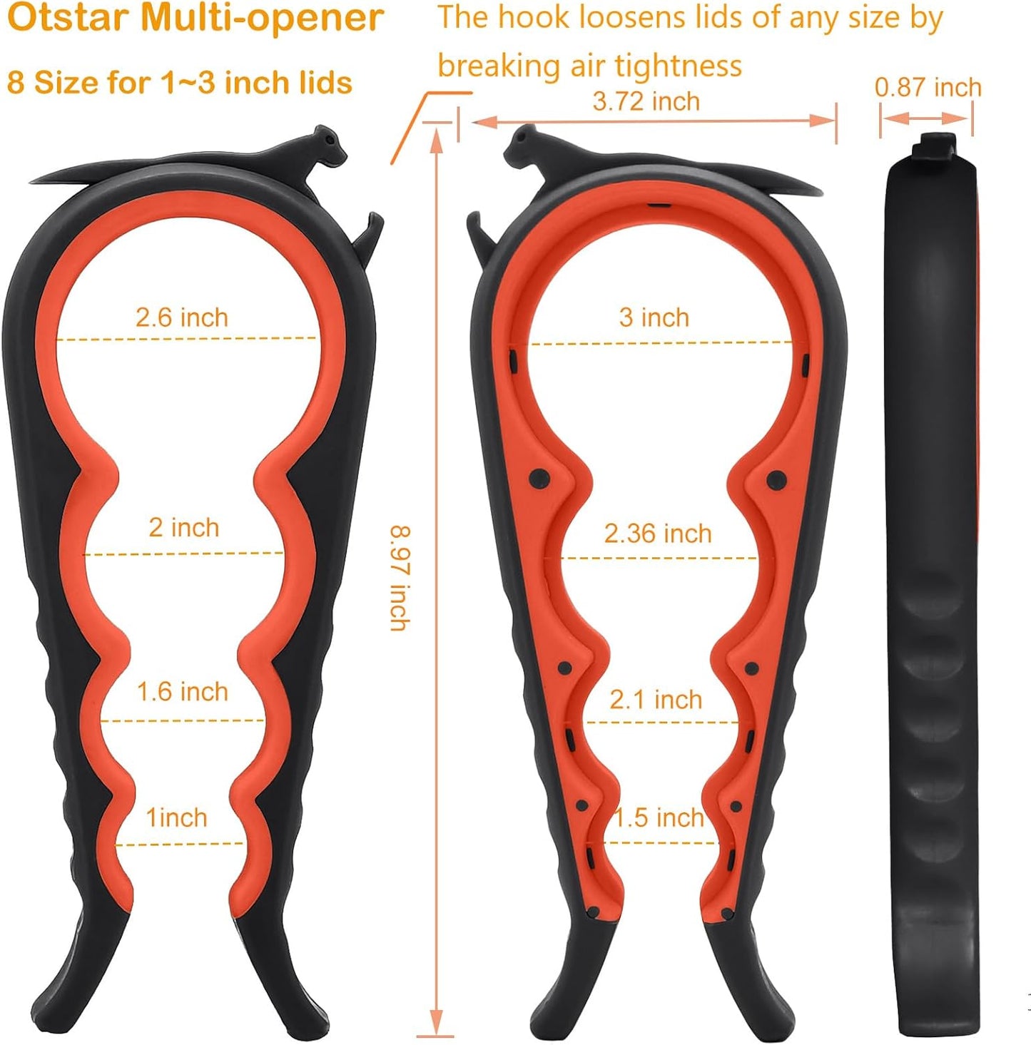 Skiennix 5-in-1 Jar Opener - Rubber Gripper Pad for Seniors with Arthritis | Easy to Use
