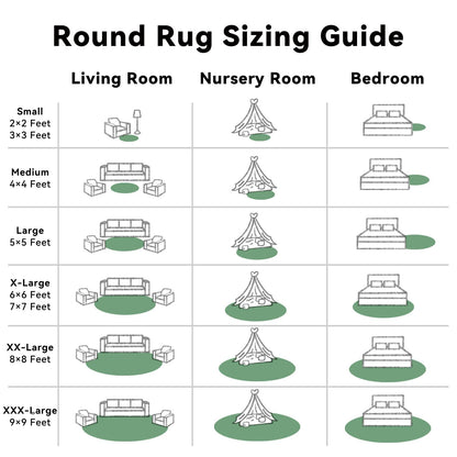 OLANLY Dark Green Round Rugs for Bedroom - Machine Washable, 9 ft Circle Area Rugs for Living Room, Soft and Fluffy Shaggy Carpet for Teen Girls and Boys, Nursery Rooms, Dorms, Home Decor Aesthetic