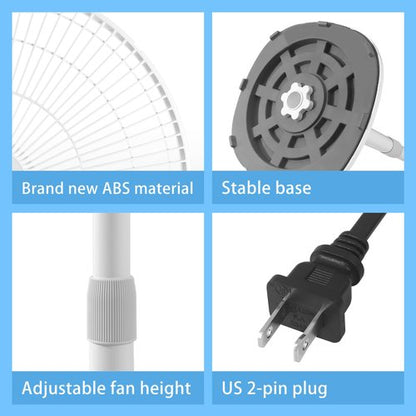 BananaDeer 7 Blades 14.5-Inch 4-Speed Oscillating Pedestal Floor Fan, Adjustable Height, Stand Fan for Home, DC Motor, With Remote Control, Timer, Tilted Head, Bedroom, Office, Kitchen and Living Room