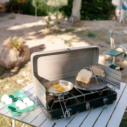 Skiennix Folding Camping Toaster - Stainless Steel 4-Slice Rack for Gas Stove | Portable Outdoor Bread Toaster for Camping, RV & Hiking
