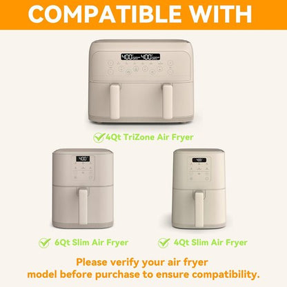 Bella Parchment Paper | 200 Pcs Air Fryer Liners for 4Qt & 6Qt Slim Air Fryers - Non-Stick & Easy Clean