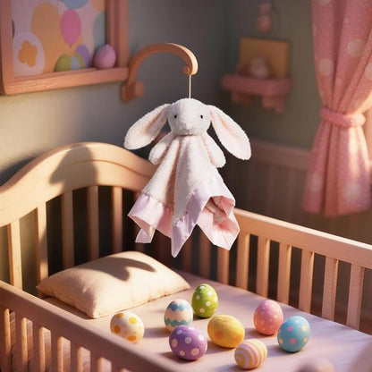 Apricot Lamb Stuffed Animals Pink Bunny Rabbit Security Blanket Infant Nursery Character Blanket Luxury Snuggler Plush Baby Lovey(Pink Bunny)