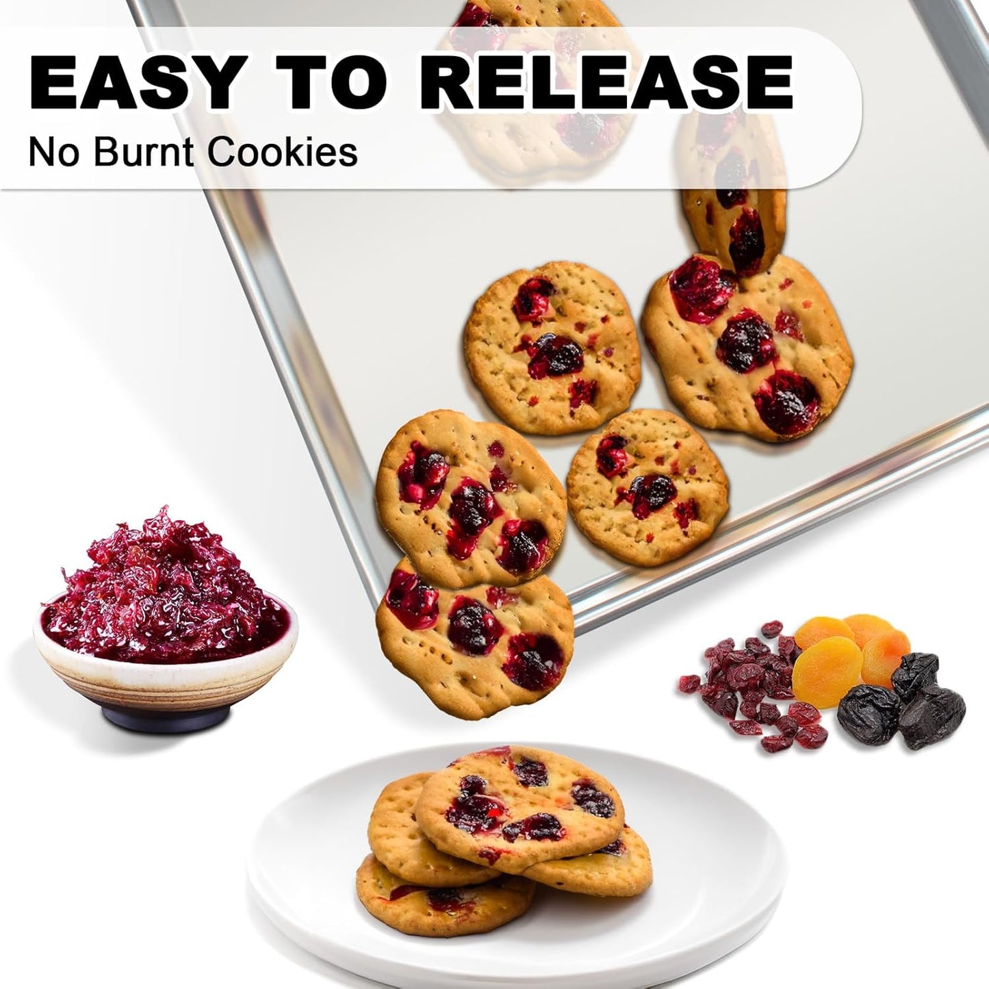 Natural Aluminum Half Sheet Pans Set by [Brand Name] - 18 Inch Commercial Quality, Nonstick & Warp Resistant Baking Trays