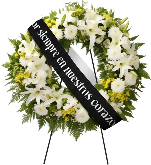Fanfanwin Funeral Sash - Memorial Wreath Ribbon for Celebration of Life | 58x4'' Black, Por Siempre En Nuestros Corazones