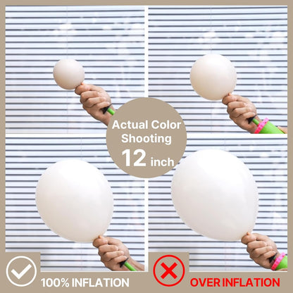PartyWoo White Sand Balloons - 50 Pcs 5-Inch Mini Beige & Cream Latex Balloons for Weddings & Events