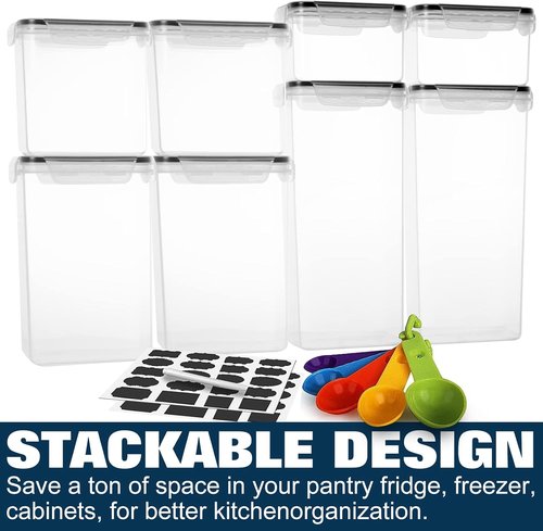 MCIRCO Airtight Food Storage Containers - 36-Piece Set for Kitchen & Pantry Organization | Includes Labels & Measuring Cups