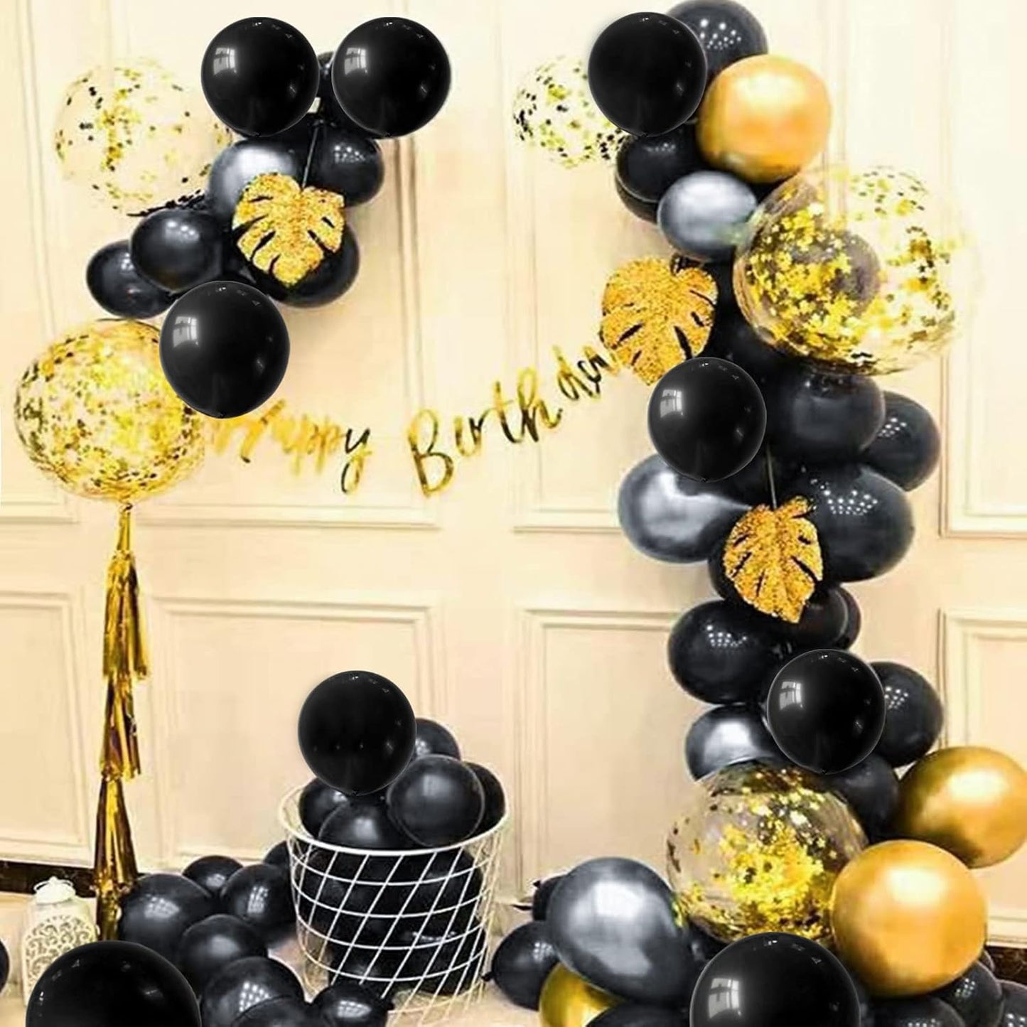 110pcs Black Latex Balloons - 12 Inch Party Balloons for Birthdays, Baby Showers & Weddings