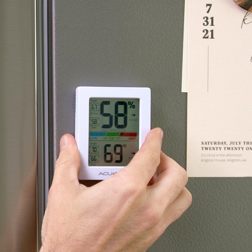 AcuRite Humidity Meter Hygrometer and Indoor Digital Thermometer with Temperature Gauge and Humidity Gauge, Room Thermometer Comfort Scale, 3 x 2.5 Inches, White (01083M)