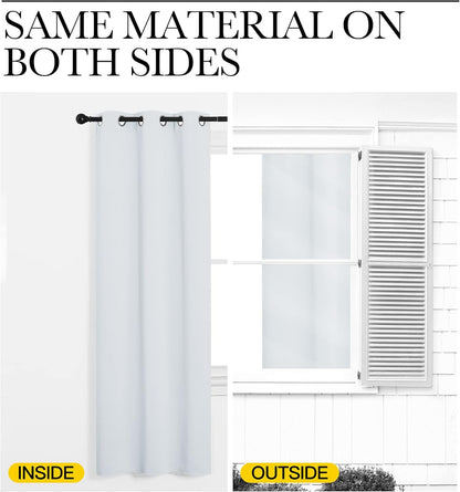 NICETOWN Room Darkening Curtain Panels - Thermal Insulated Drapes for Bedroom | Greyish White, 34x84 Inches (2 Panels)