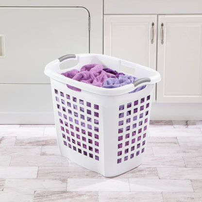 Sterilite Ultra Easy Carry Hamper - White with Titanium Inserts | 4-Pack for Convenient Storage