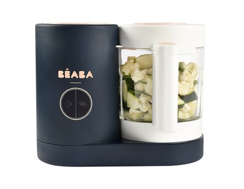 BEABA Babycook NEO Baby Food Maker, Borosilicate Glass & Stainless Steel, 42 oz. Capacity for Multi-Stage Use, Inventor & Global Leader of Baby Food Processors, Trusted for over 35 years, Midnight