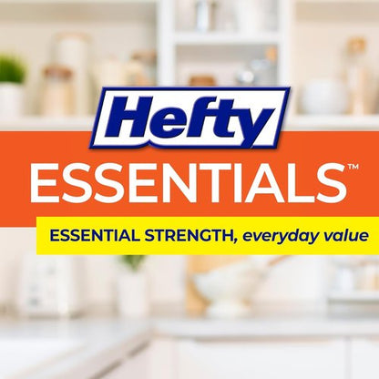 Hefty Essentials 13 Gallon Kitchen Trash Bags - 120 Count Tall Unscented | Easy Tie & Lift, White
