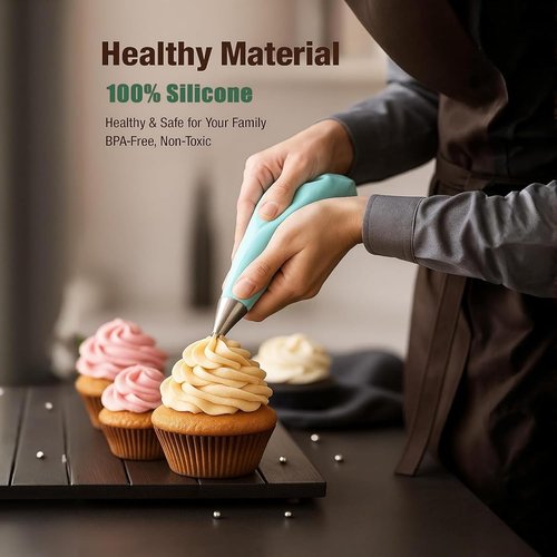 100Pcs Disposable Piping Bags Set by [Brand Name] - 12 Inch Icing Bags with 16 Tips & Cake Scrapers