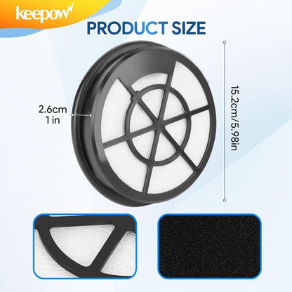KEEPOW Vacuum Filters - Compatible with Eureka Whirlwind NEN110A, NEN110B, NEN110D | 2-Pack