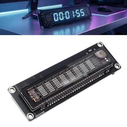 Fluorescent Display Clock with WiFi Time Sync – Large Digital Desk Clock with Adjustable Brightness