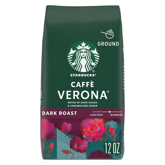 Starbucks Ground Coffee - Dark Roast Caffè Verona for Hot or Iced Beverages | 12 oz Bag