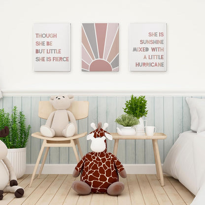 PHAMTE Boho Girls Bedroom Wall Art Set - She Is Sunshine Framed Canvas Prints (11x14 Inch)