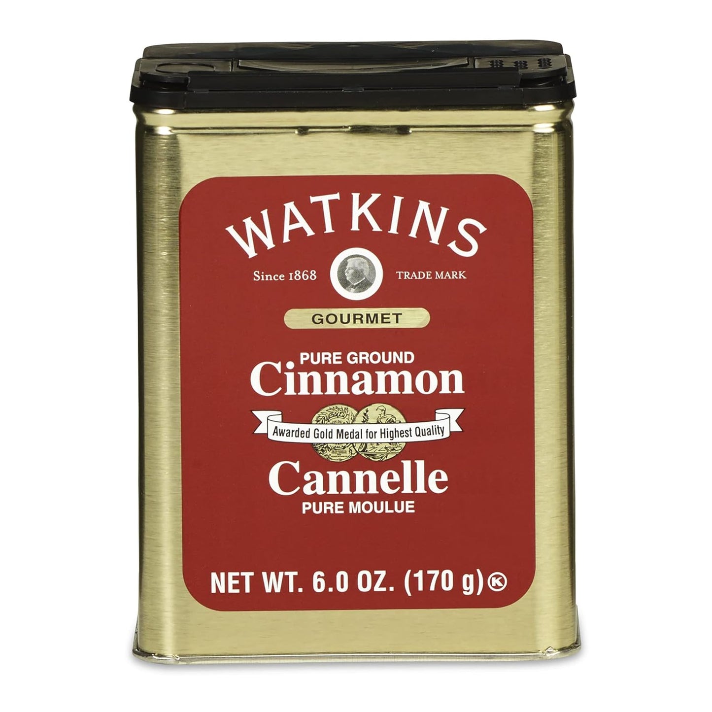 Watkins Gourmet Cinnamon Spice Tin - Pure Ground, 6 oz. for Delicious Flavor Enhancements