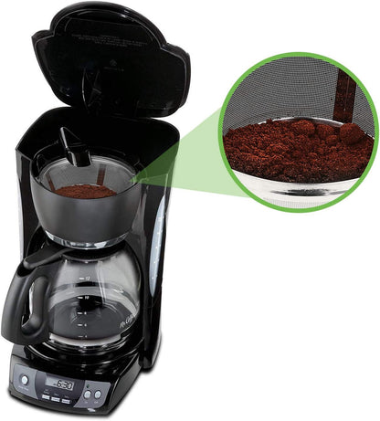Skiennix Stainless Steel Reusable Coffee Filter - Durable Permanent Basket for 8-12 Cup Coffee Makers